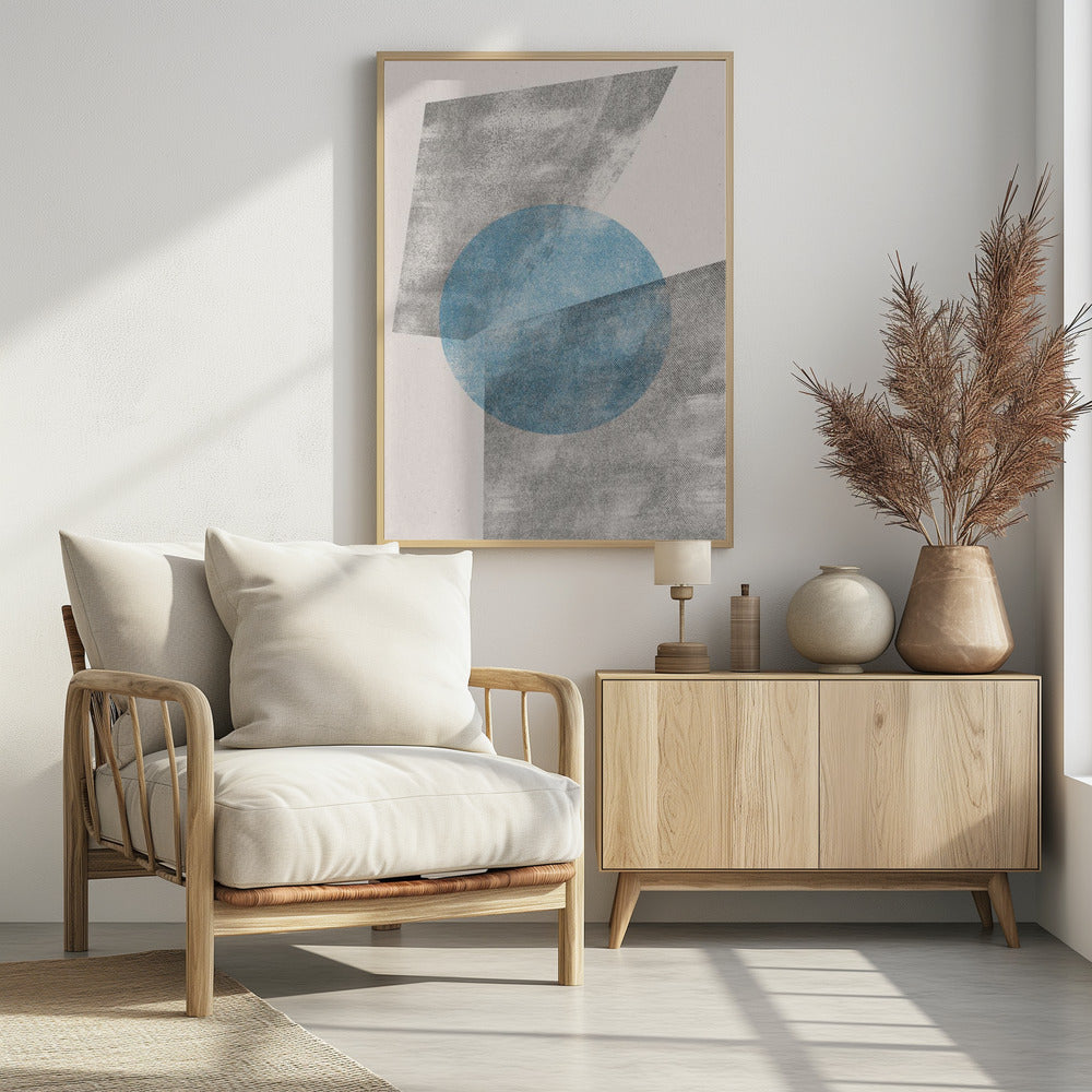 Blue Geometric Modern Object | Poster