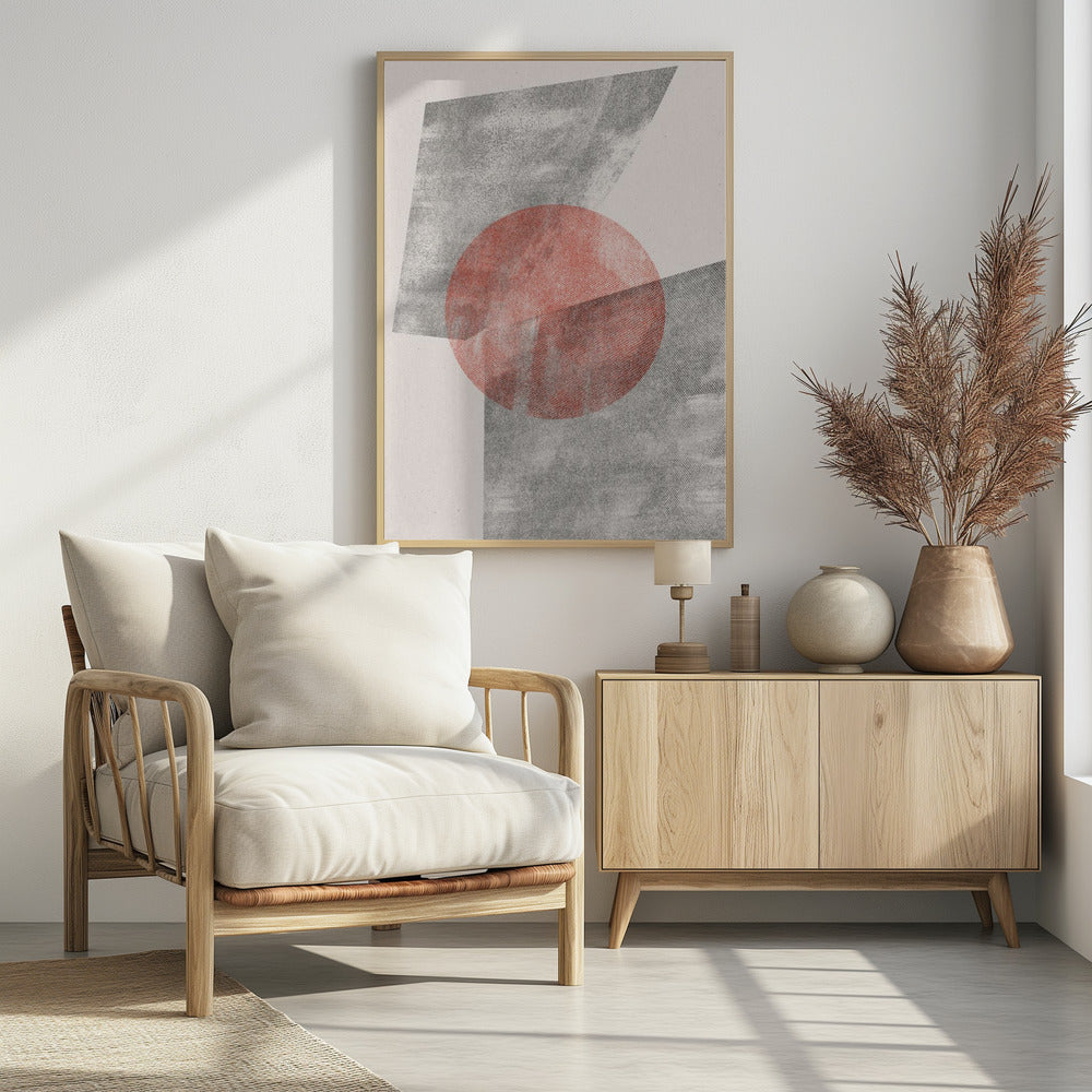 Red Geometric Modern Object | Poster
