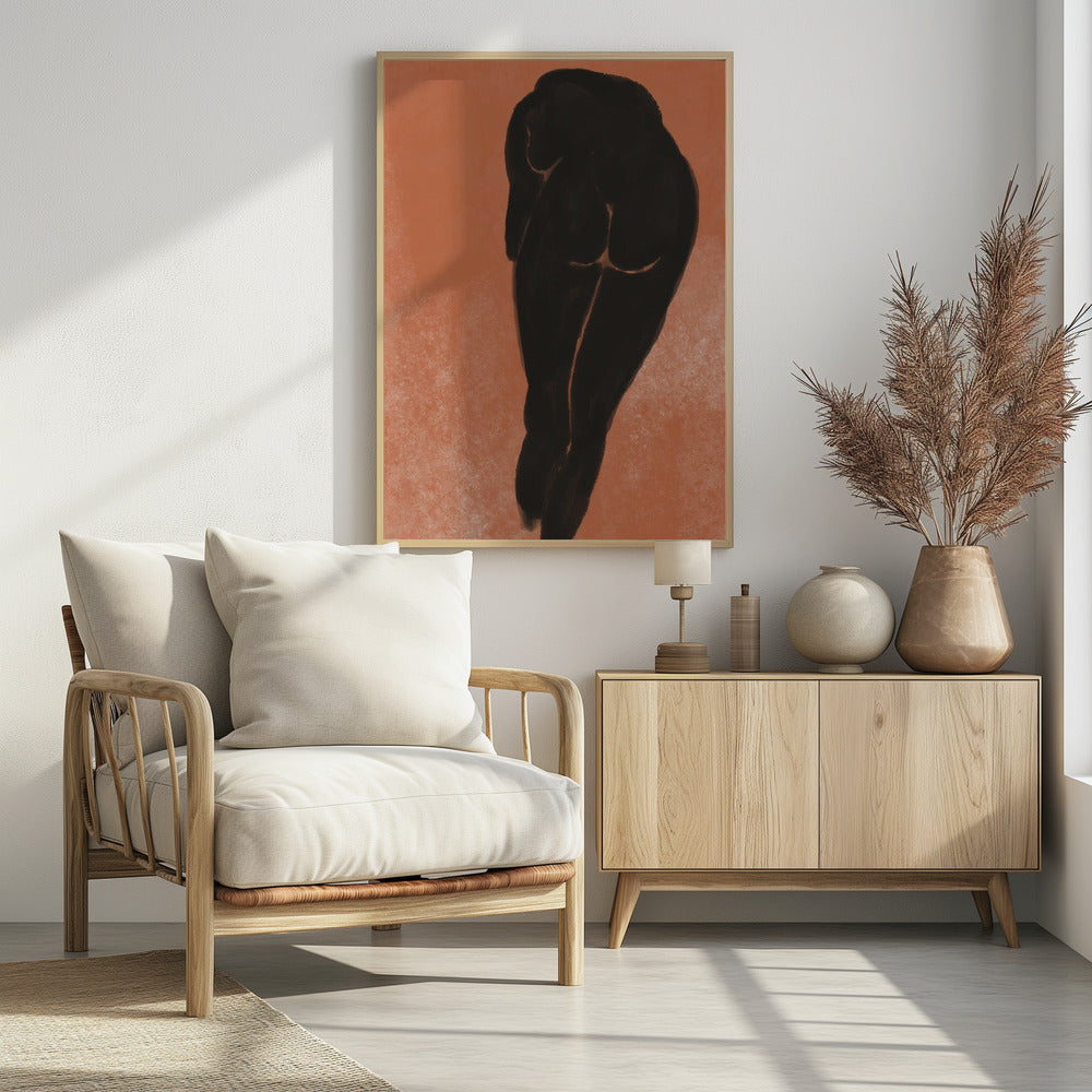 Naakt baden in het zwart | Poster