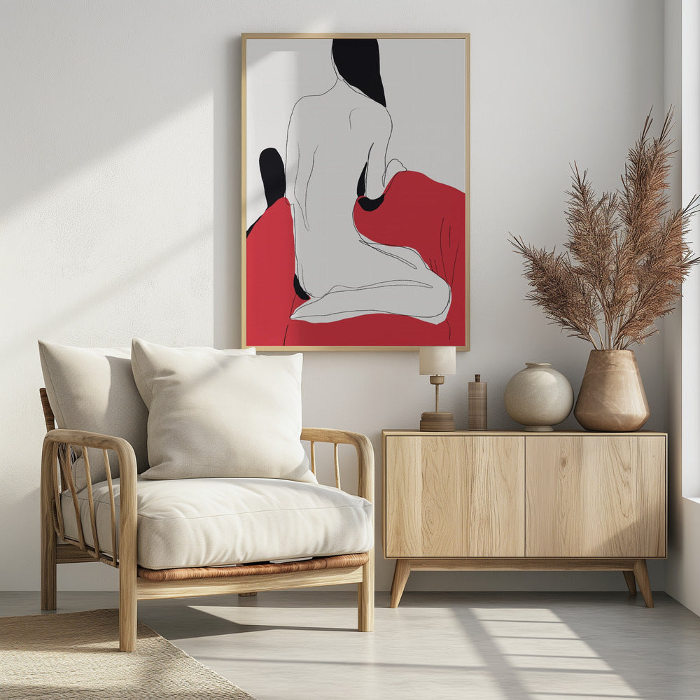 Naaktfiguur in een dynamische pose | Poster