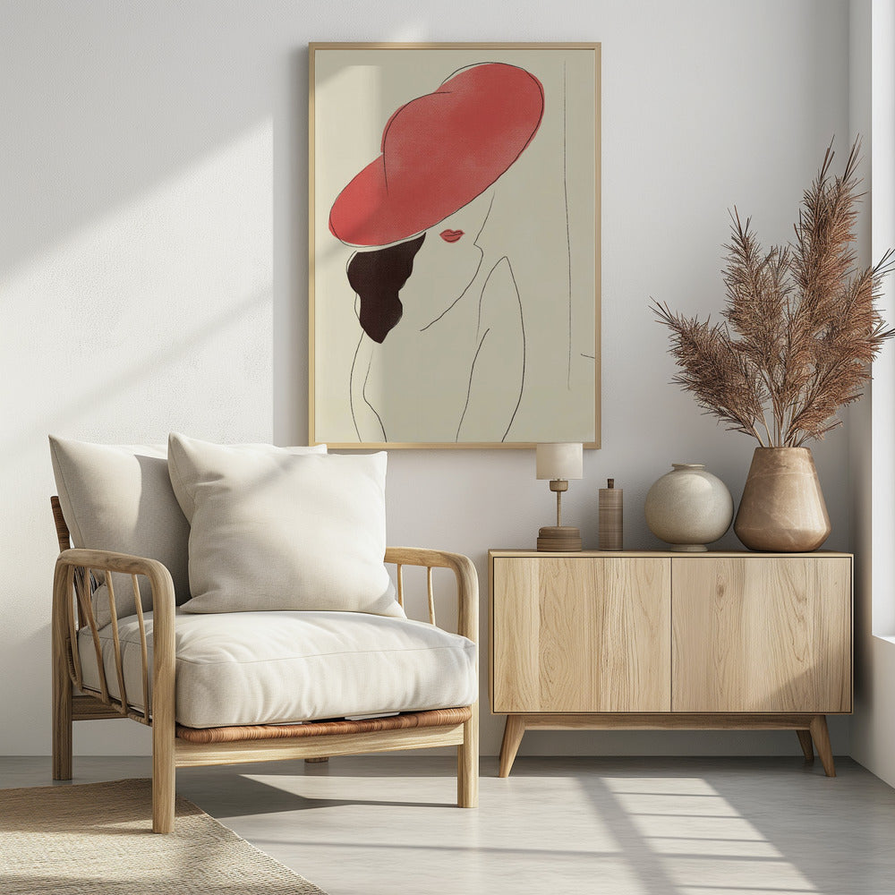 Rode Hoed Elegance | Poster