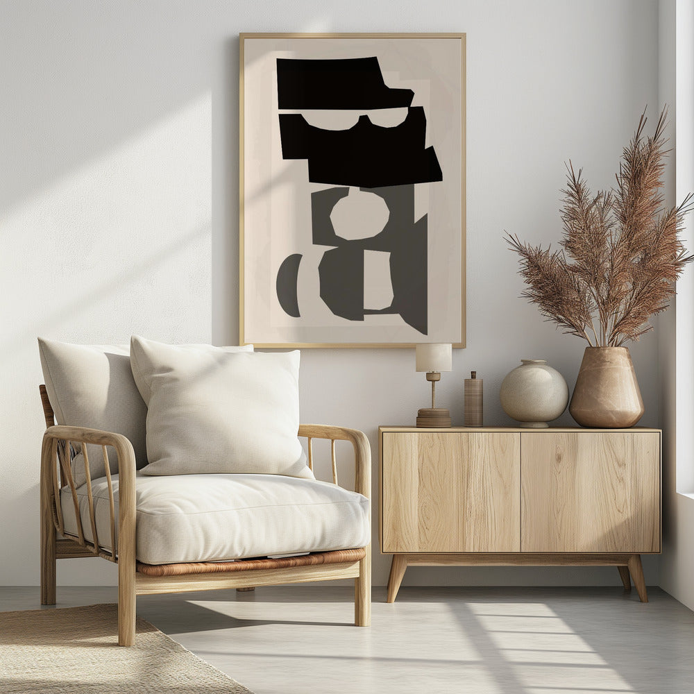 Zwart-witte uitgesneden vormen 2 | Poster