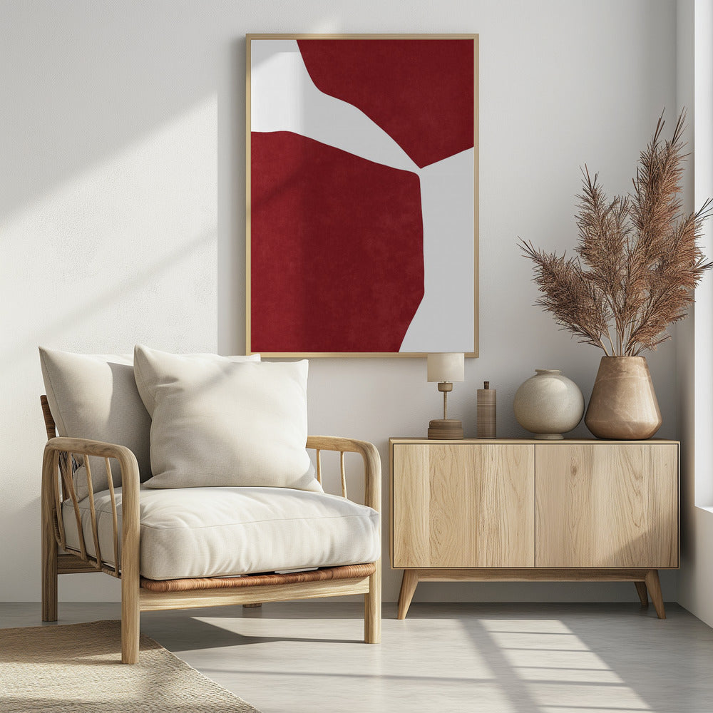 Abstract Rood op wit | Poster