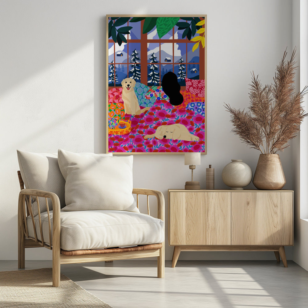 In Bed Looking At the View | Poster