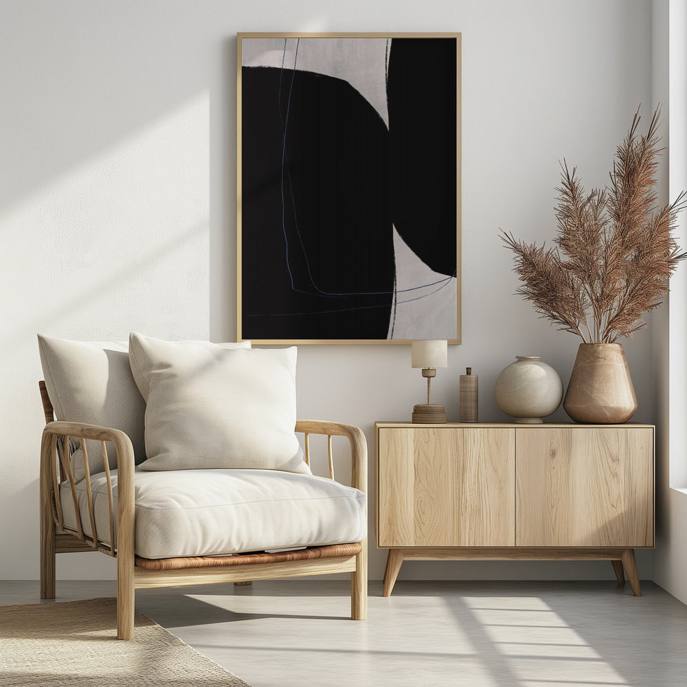 Zwart-witte geometrische vormen | Poster