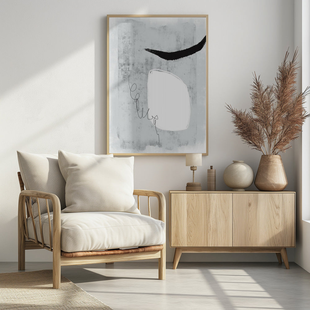 Minimalistisch ontwerp met grijstinten | Poster