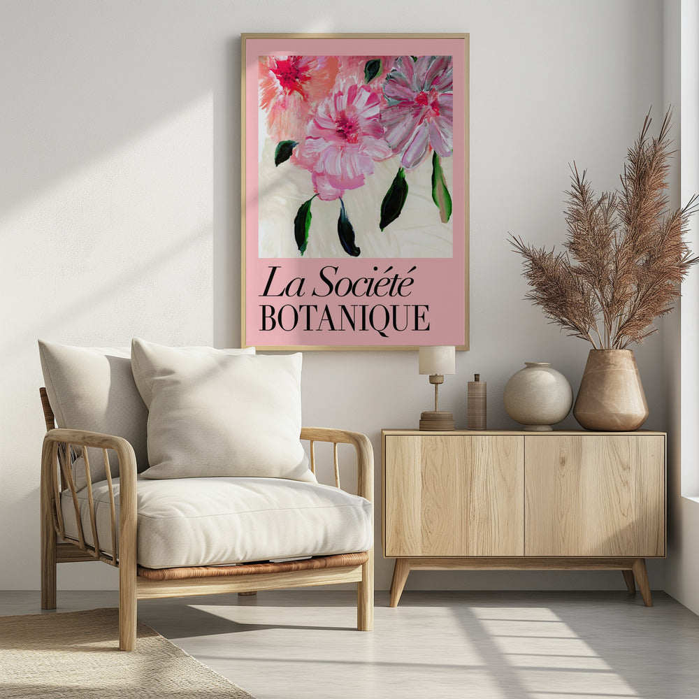 La Société Botanique Roze bloemen | Poster