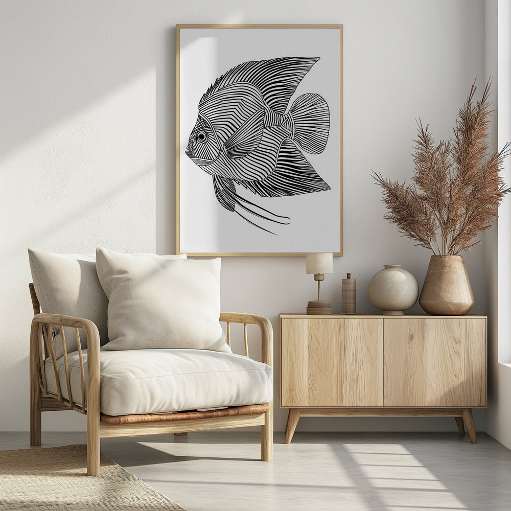 Lijnenkunst Vis | Poster