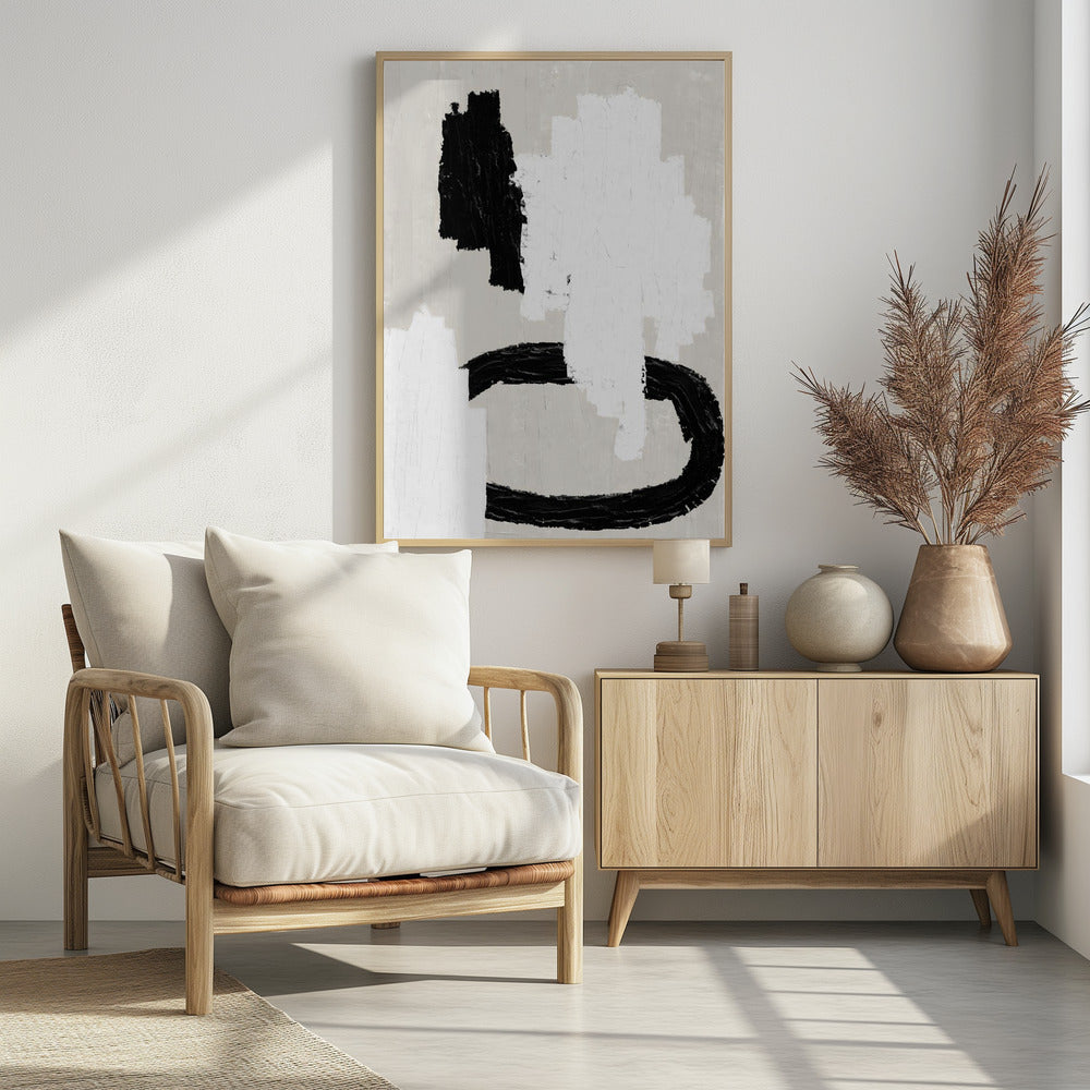 Monochrome strepen | Poster