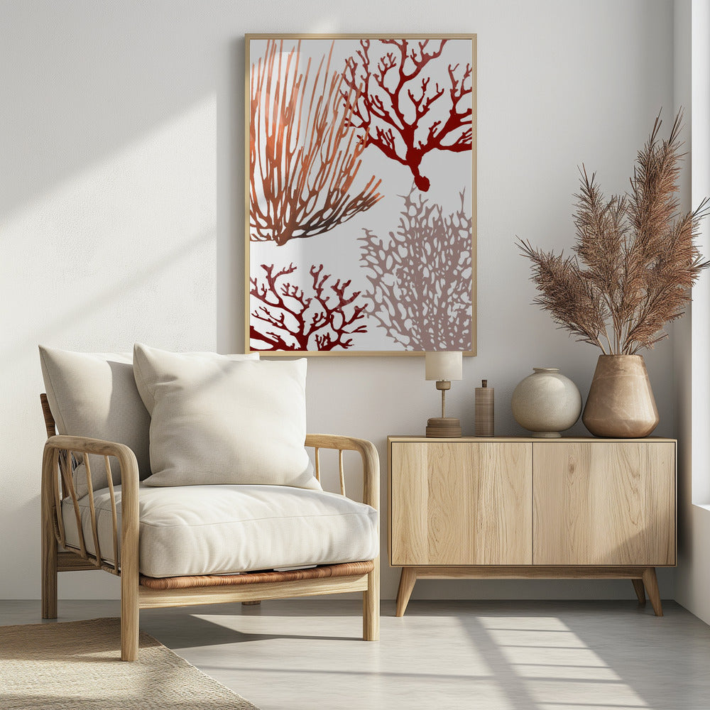 Roze en rood zeekoraal | Poster