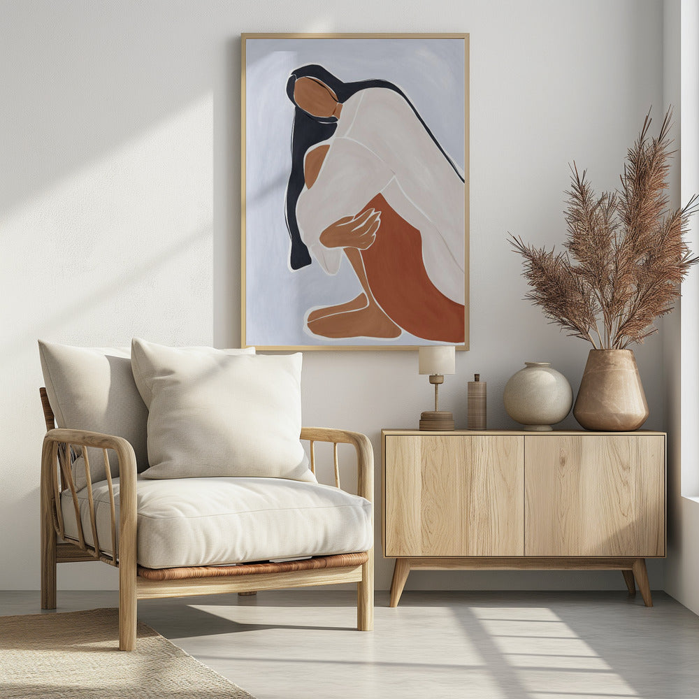 Vrouw die zichzelf omarmt Print door Ivy Green Illustrations | Poster