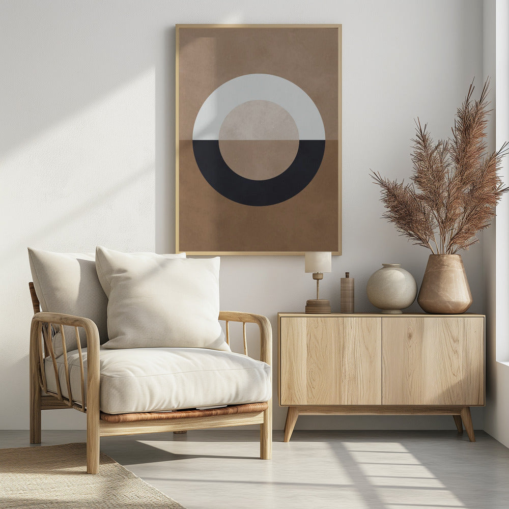 Bruine geometrie 8 | Poster