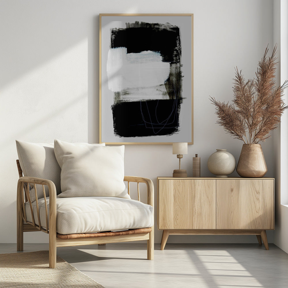 Abstracte penseelstreken 130 | Poster