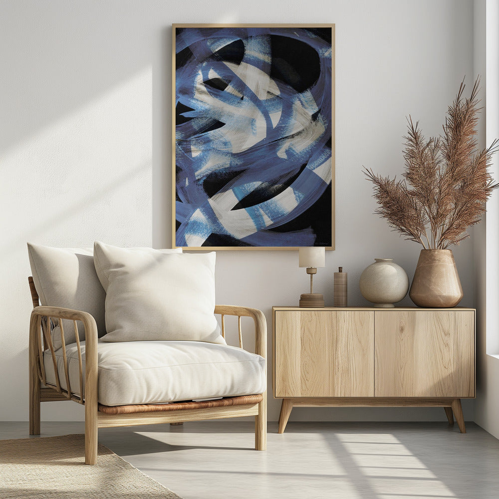 Abstracte penseelstreken 128 | Poster