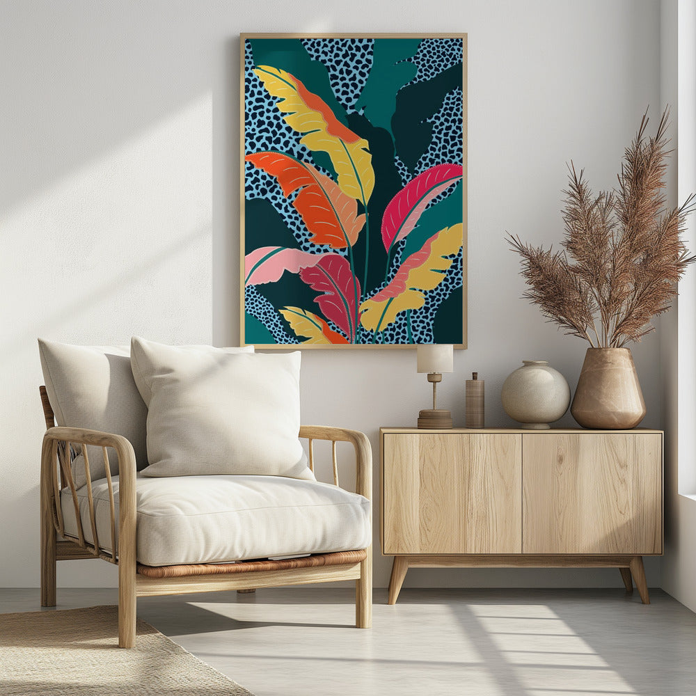 Blauwgroen & Mandarijn | Poster