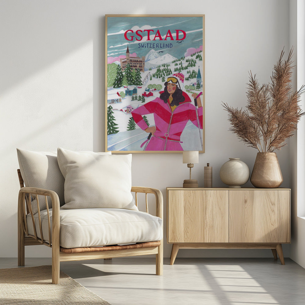 Reisposter Vrouw in Gstaad, Zwitserland | Poster