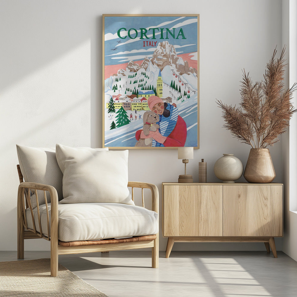 Reisposter Vrouw in Cortina, Italië | Poster