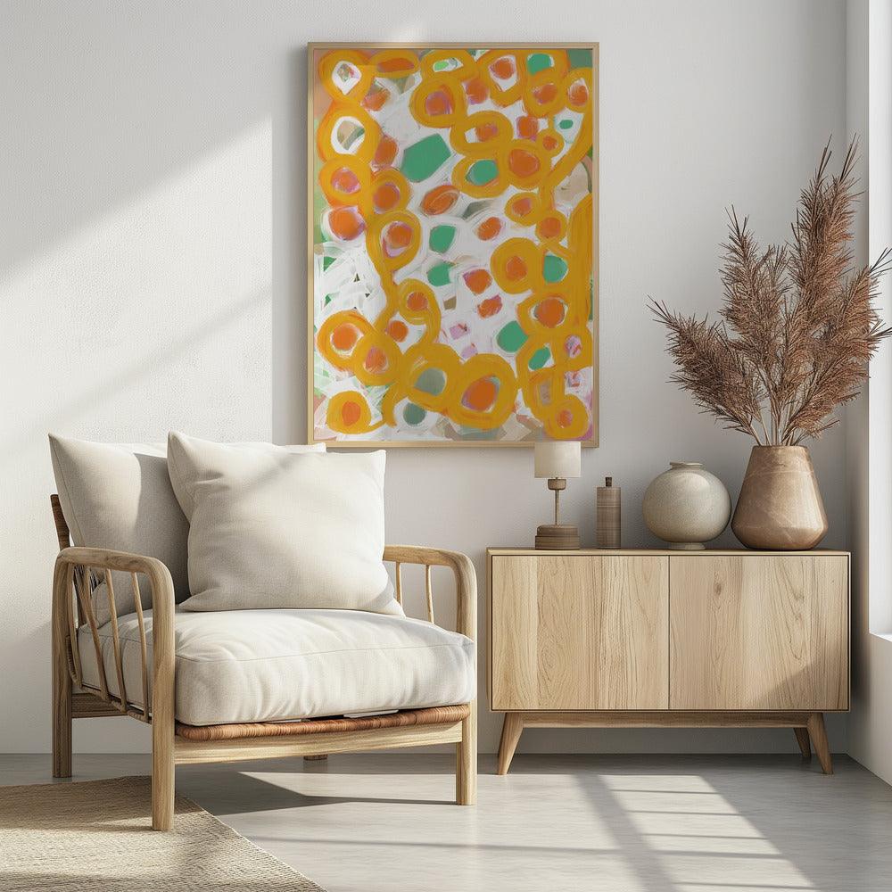 Oranje en groene cirkels | Poster