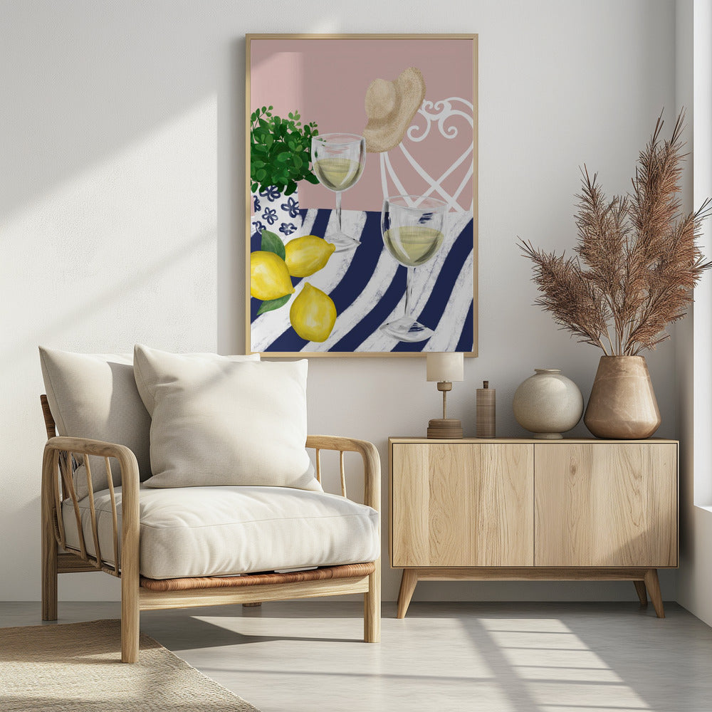 Witte wijn voor twee | Poster