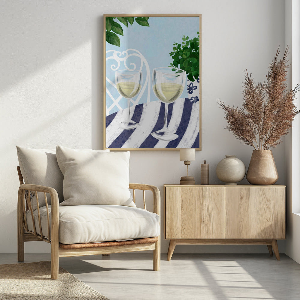 Witte wijn onder de boom | Poster