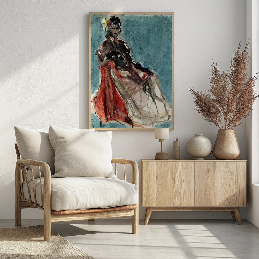 Elegante pose van vrouwenportret | Poster