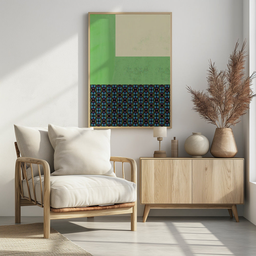 Pastelgroen en nyonya-patrooncollage | Poster