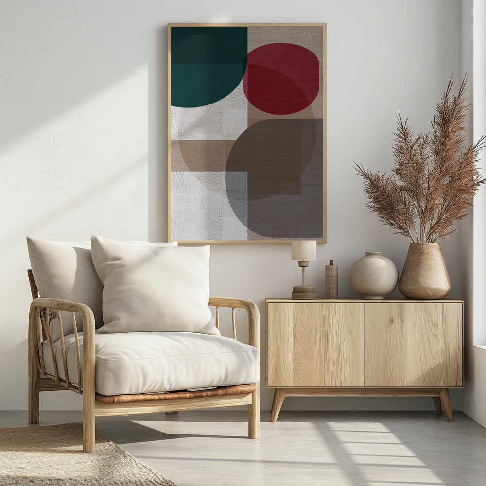 Geweven Blauw Groen Rood 2 | Poster