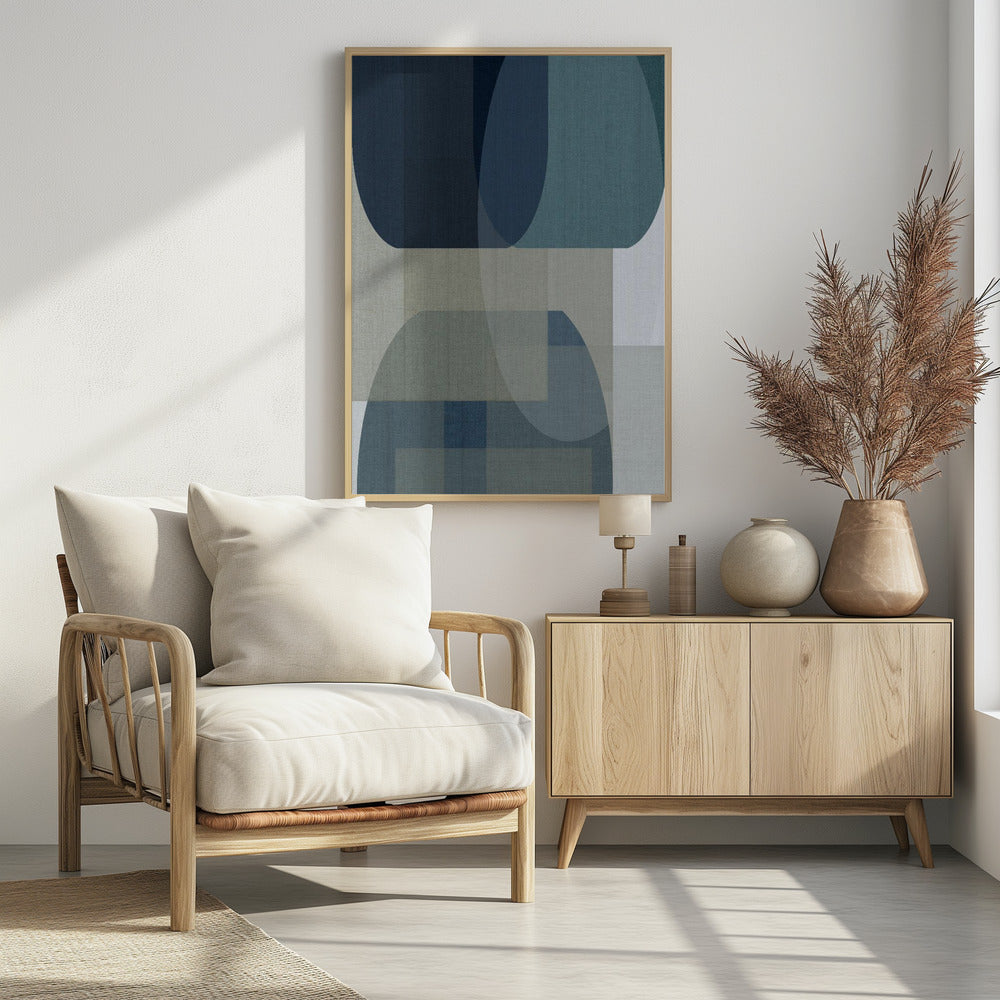 Geweven Blauwe Lagen 2 | Poster