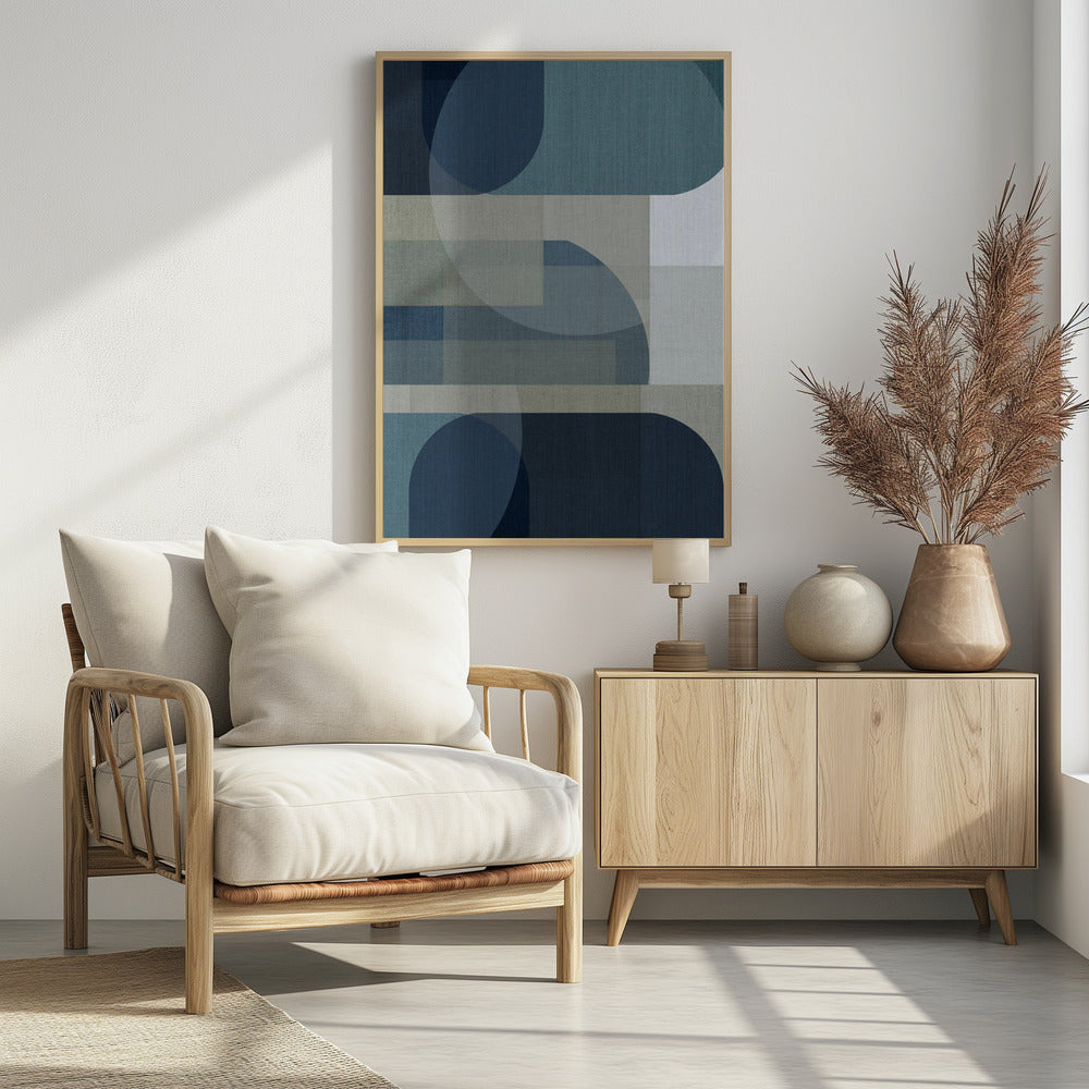 Geweven Blauwe Lagen 4 | Poster