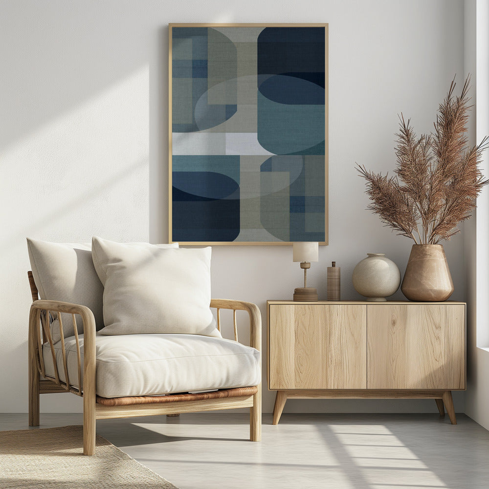 Geweven Blauwe Lagen 5 | Poster