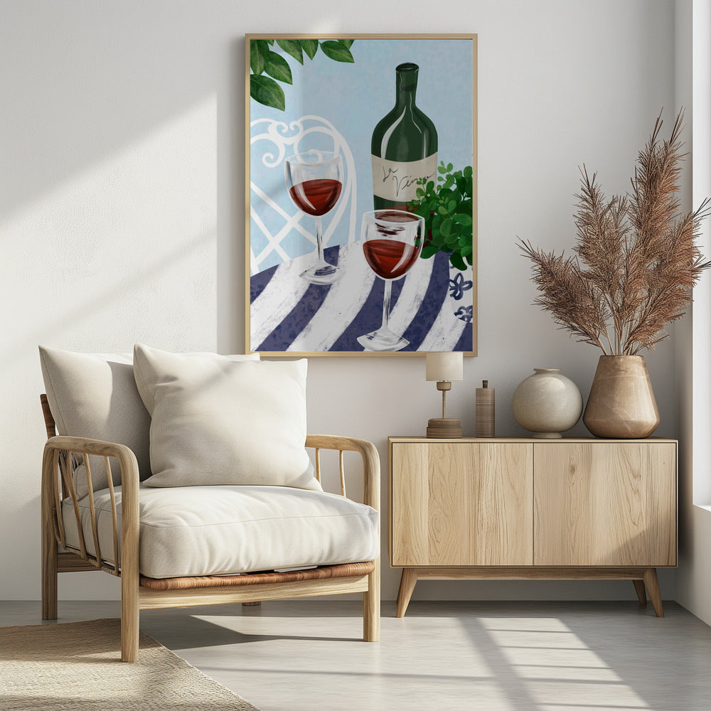 Rode wijn onder de boom | Poster