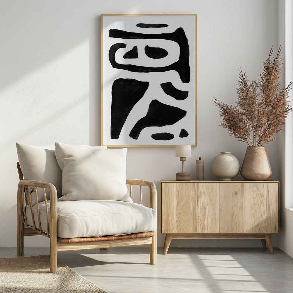 Zwart-wit abstract | Poster