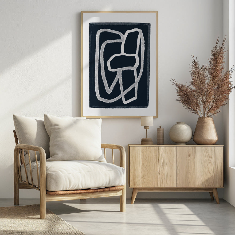 Marine abstracte lijnen | Poster