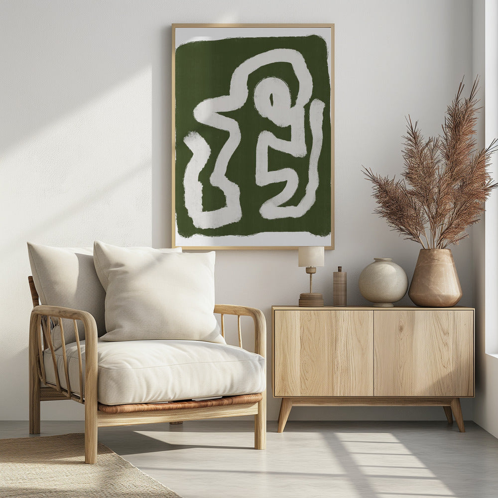 Abstract Green Lines 3 | Poster
