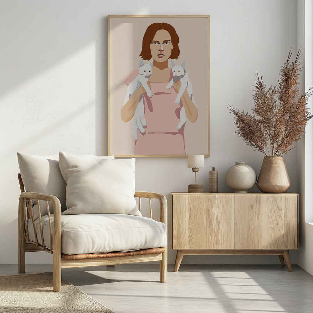 Lady with Kittens | Poster