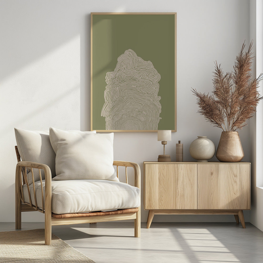 Line Drawing Green Abstract | Poster