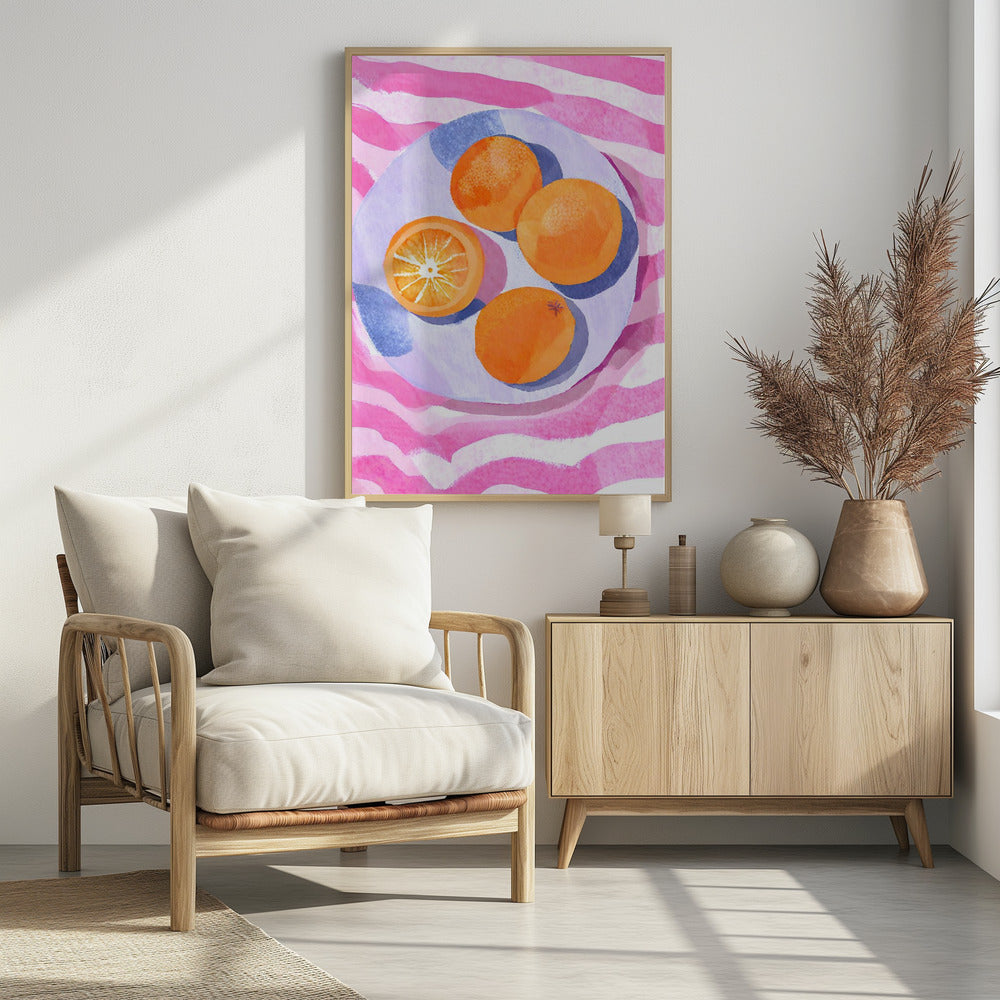 Oranje op de teller | Poster