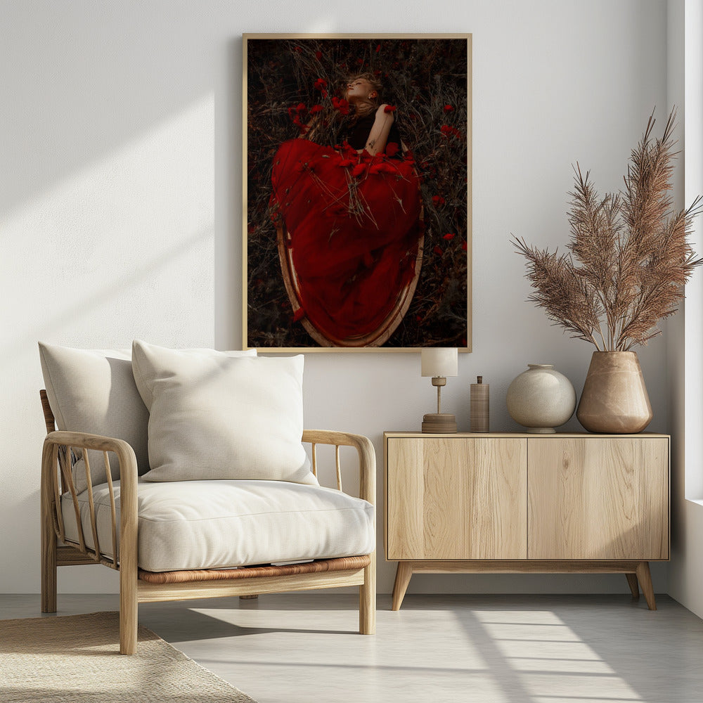 Ingelijst met klaprozen | Poster