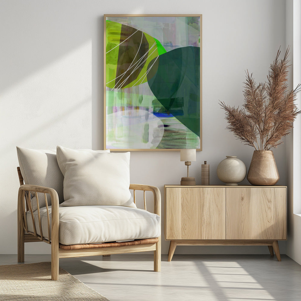 Abstracte groene vormen 2 | Poster