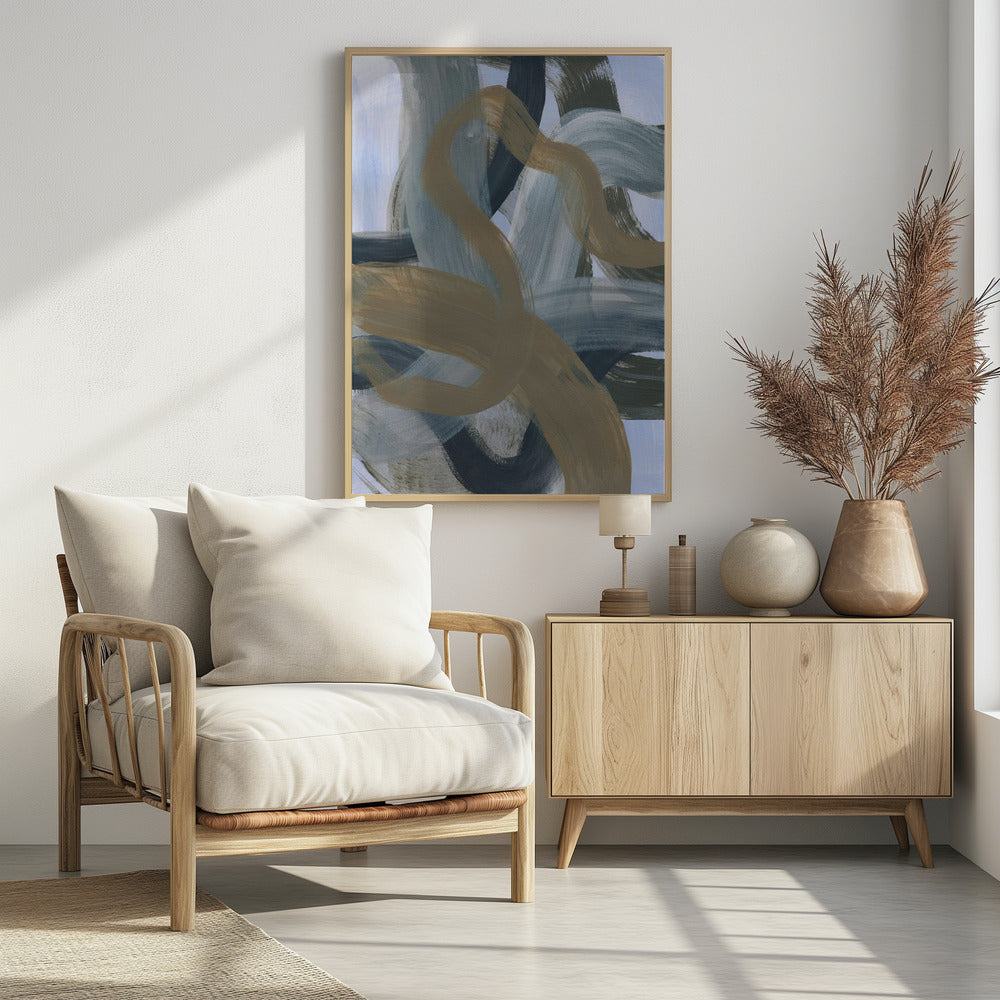 Abstracte penseelstreken 124 | Poster