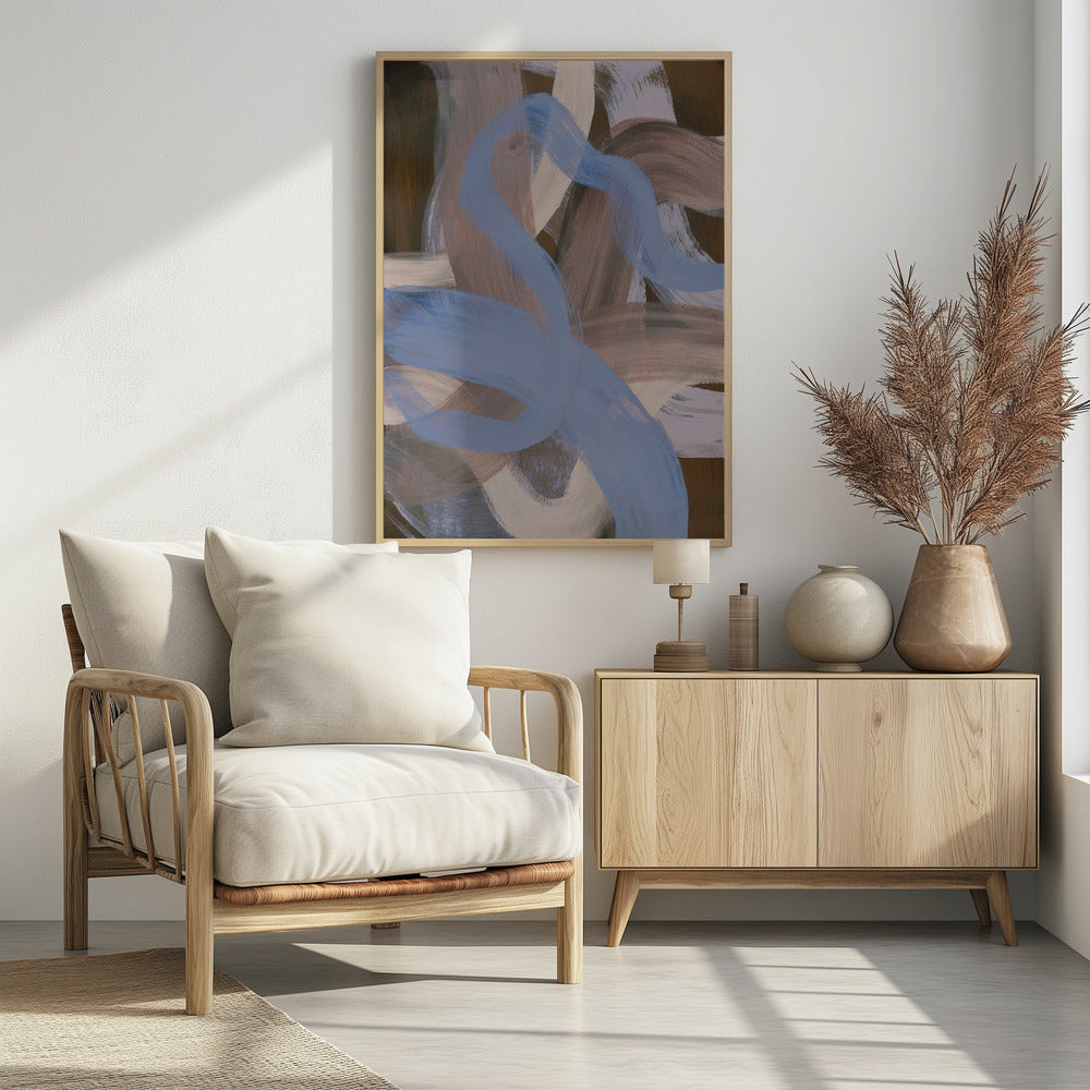 Abstracte penseelstreken 124X | Poster