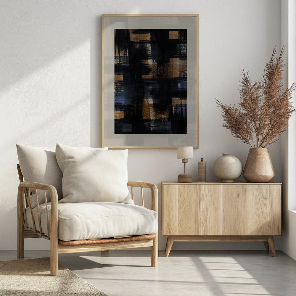 Abstracte penseelstreken 128X | Poster