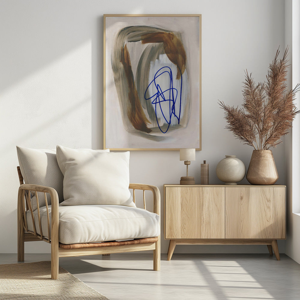 Abstracte penseelstreken 156 | Poster