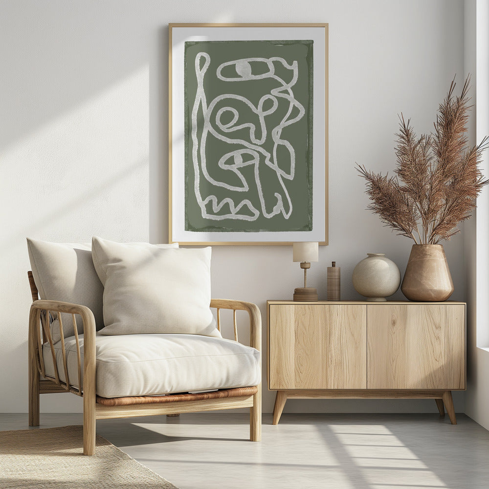 Green Abstract lines | Poster