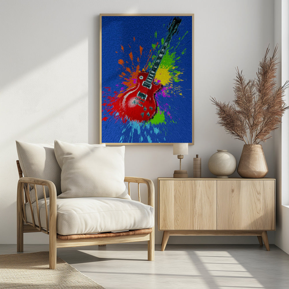 Elektrische gitaar pop-art explosie | Poster