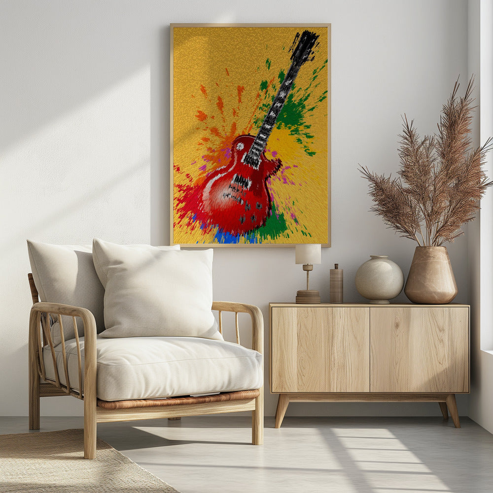 Elektrische gitaar popart exploderend | Poster