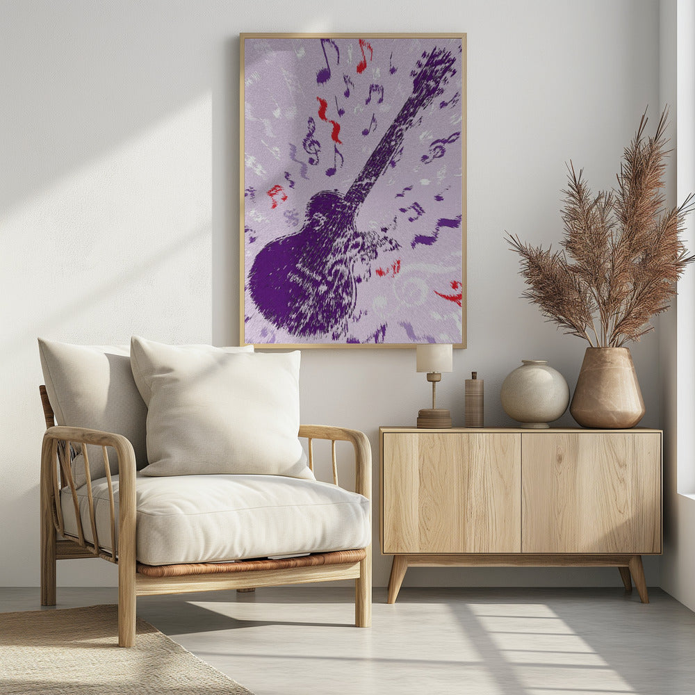 Elektrische gitaar popart exploderend | Poster