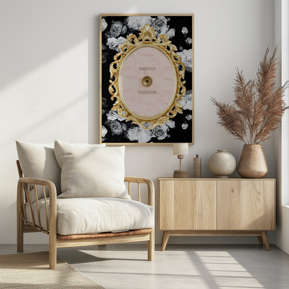 Champagnedonkere bloemenverhouding 2x3 | Poster
