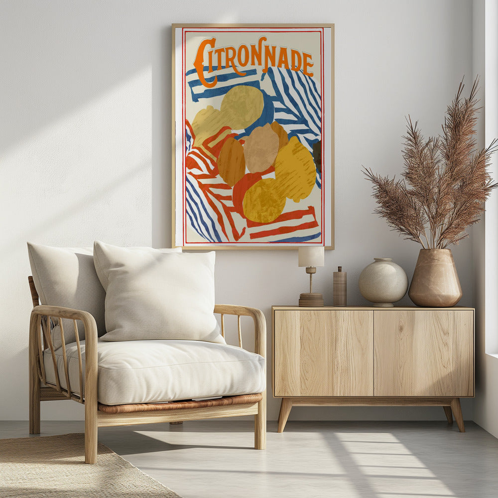 Citronnadeblauw en rood | Poster