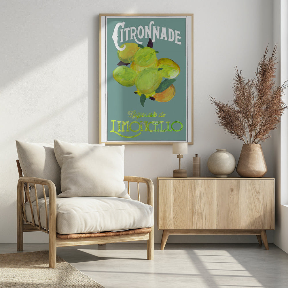 Citronnade Limoncello Op Blauw | Poster